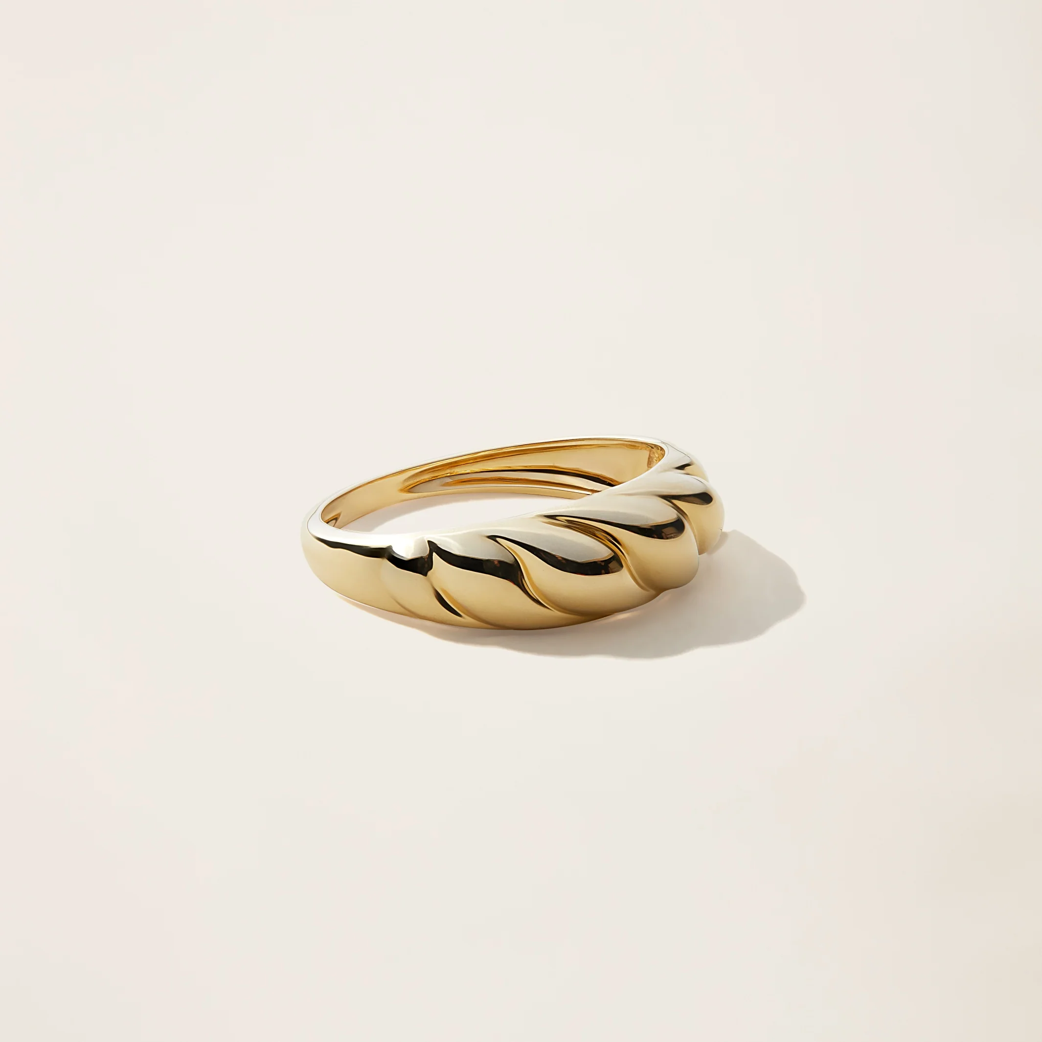 14k Solid Gold Croissant Ring