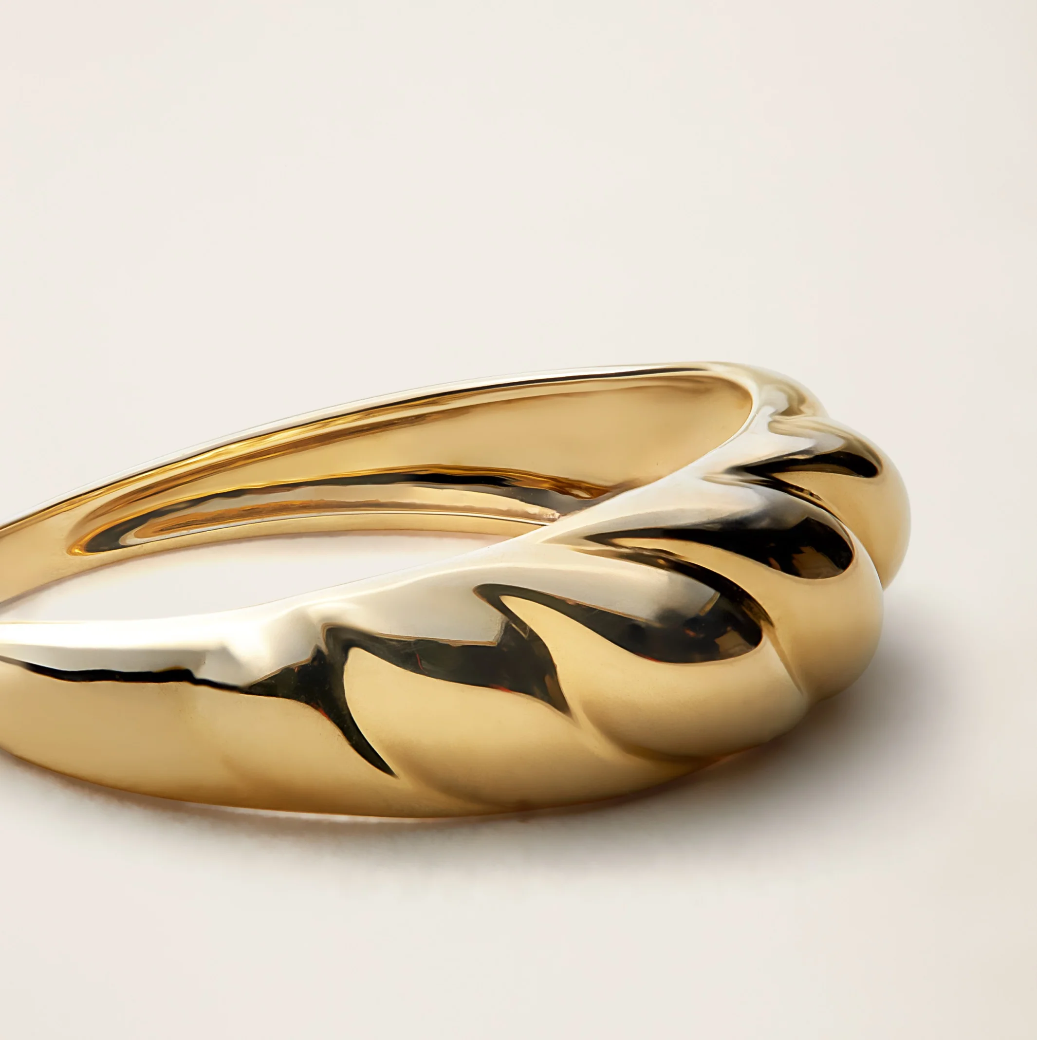 14k Solid Gold Croissant Ring - Image 5
