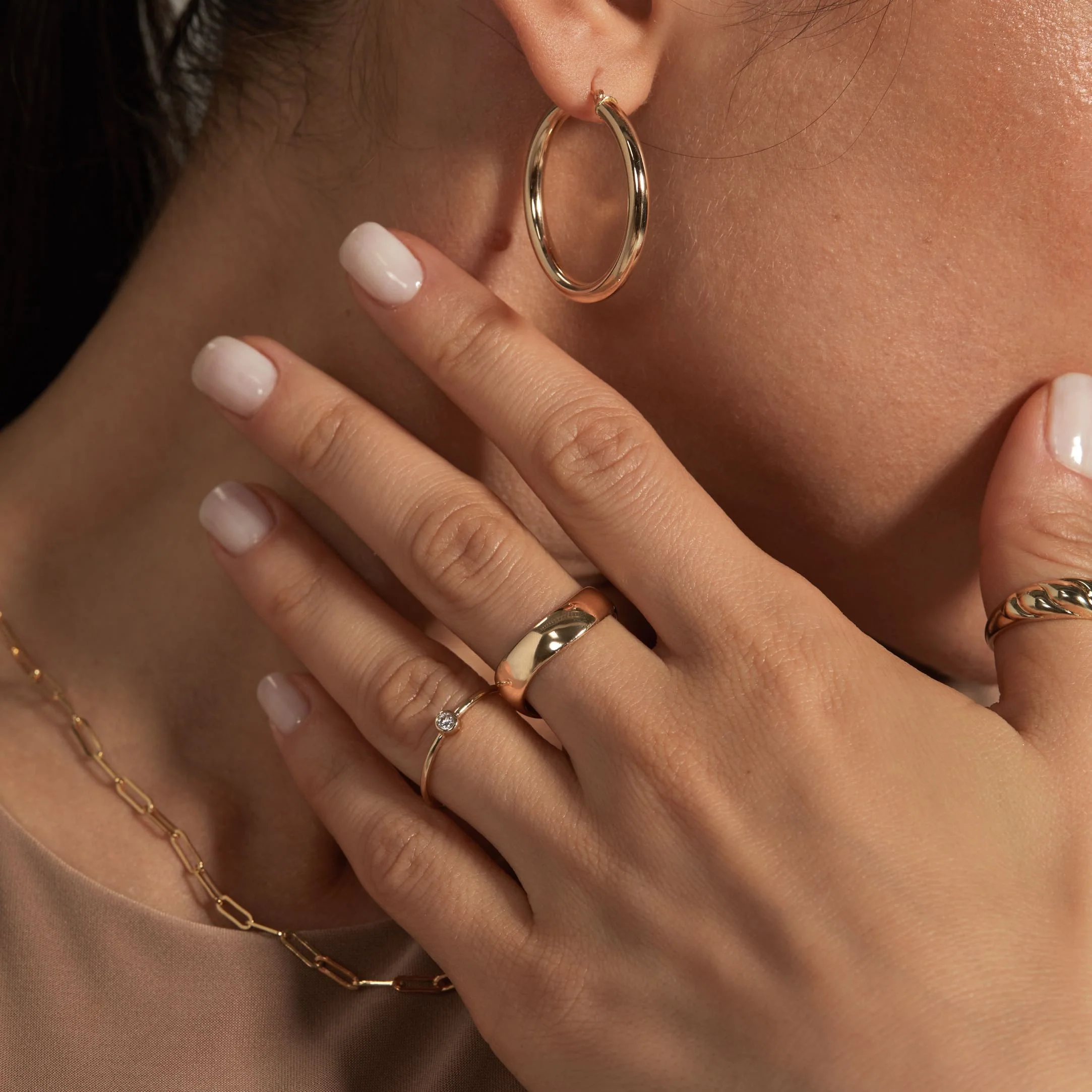 14k Solid Gold Curved Ring - Image 4