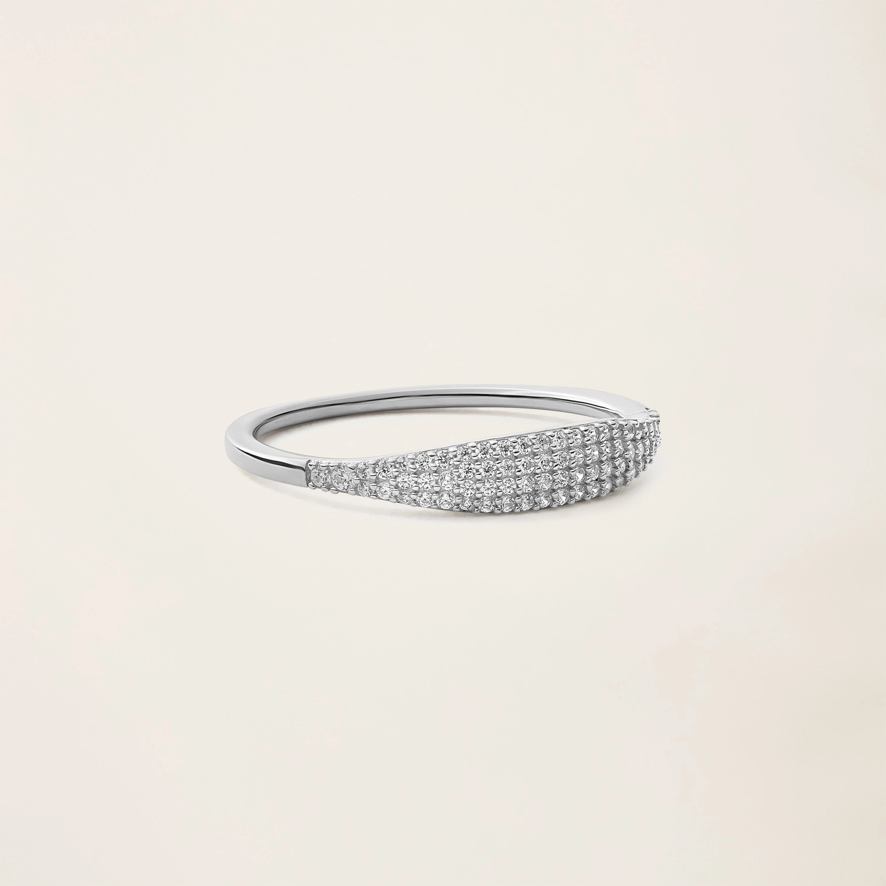 14k Solid Gold Diamond Micro Pavé Signet Ring - Image 9