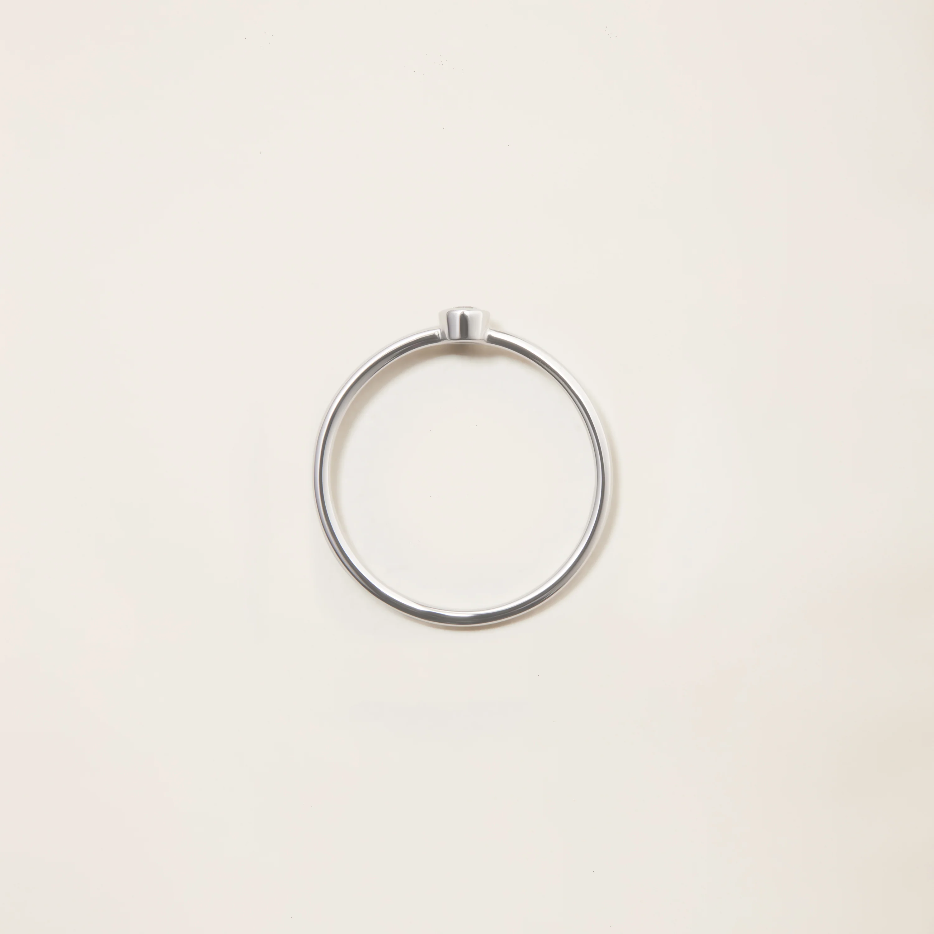 14k Solid Gold Diamond Solitaire Bezel Ring - Image 5
