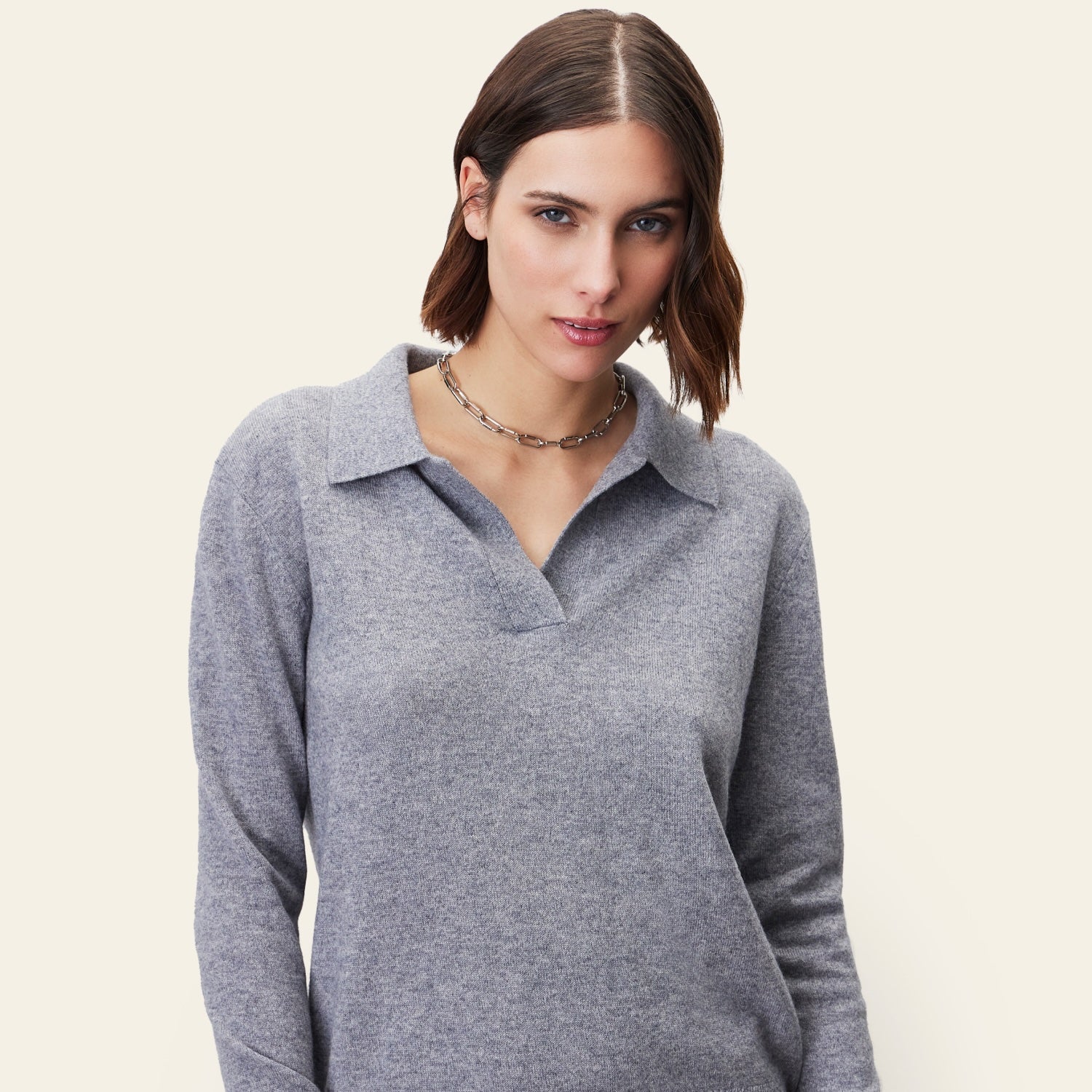 Camila Airy Cashmere Collared Sweater - Image 29