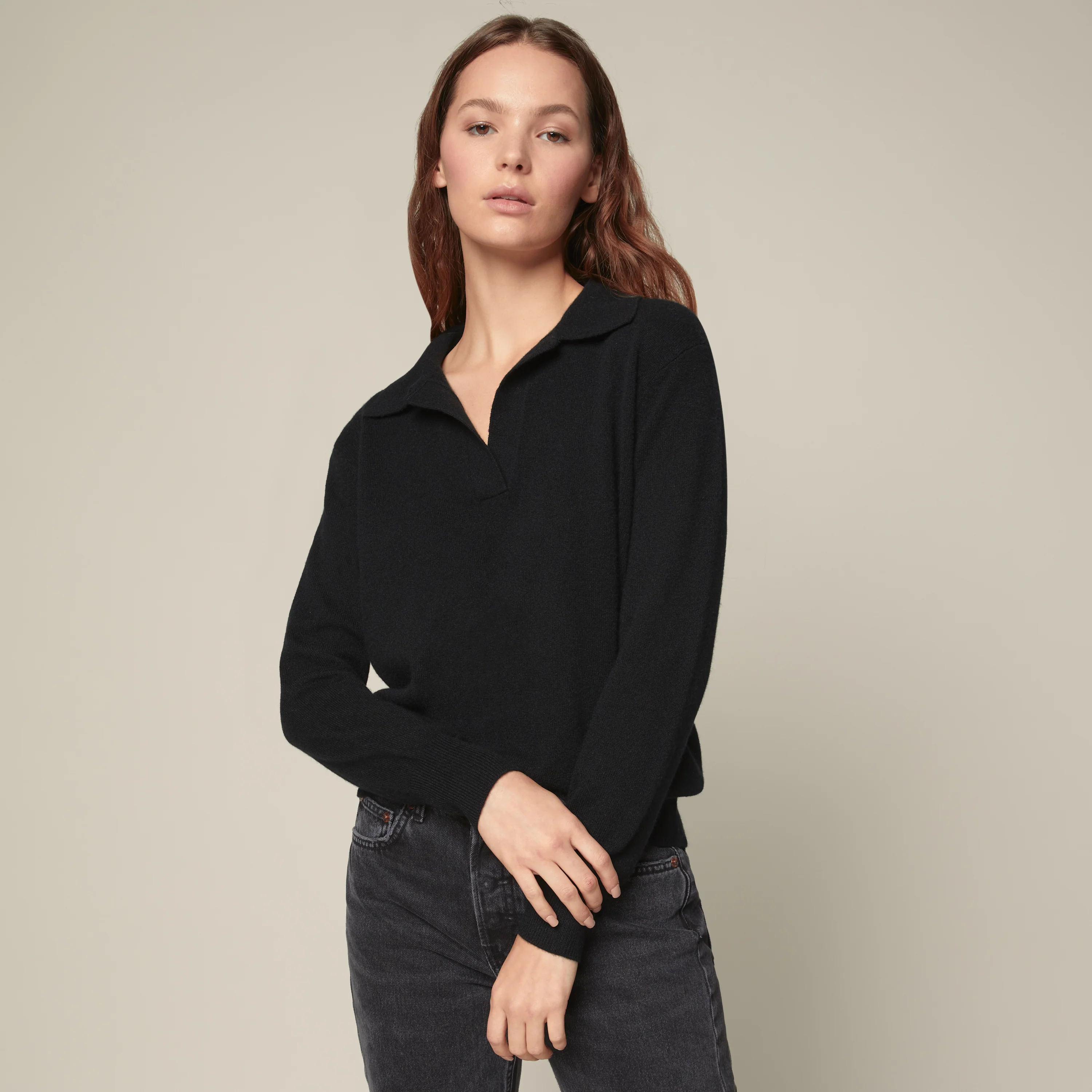 Camila Airy Cashmere Collared Sweater - Image 5
