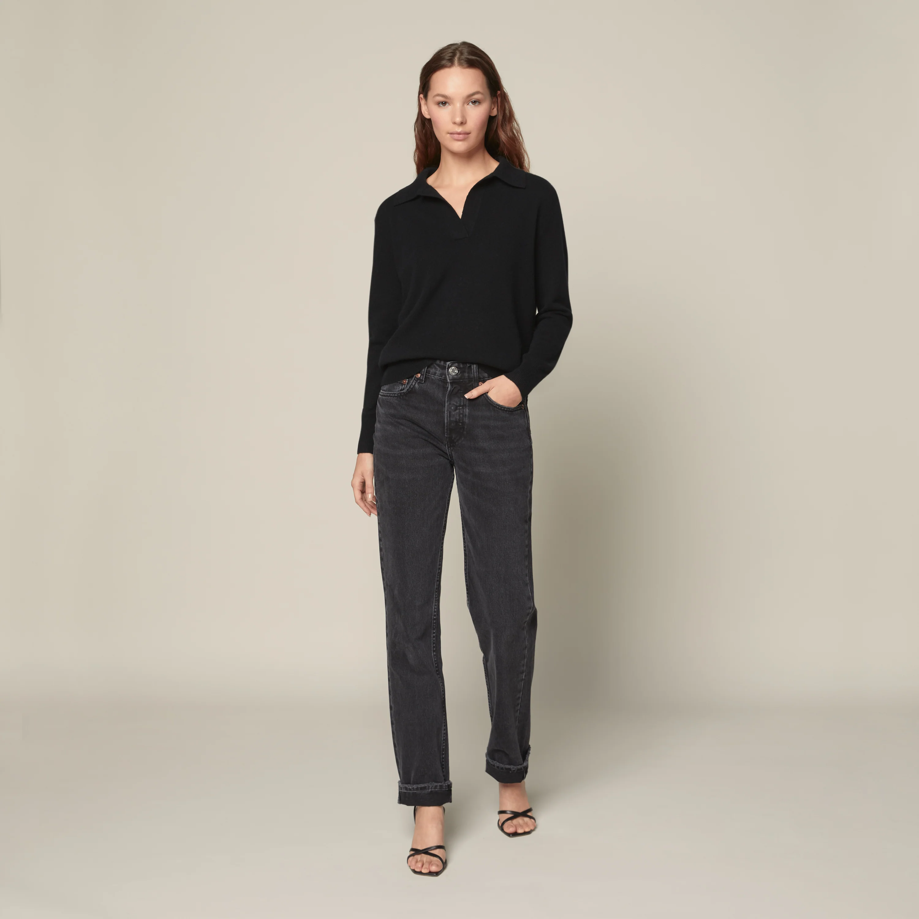 Camila Airy Cashmere Collared Sweater - Image 8