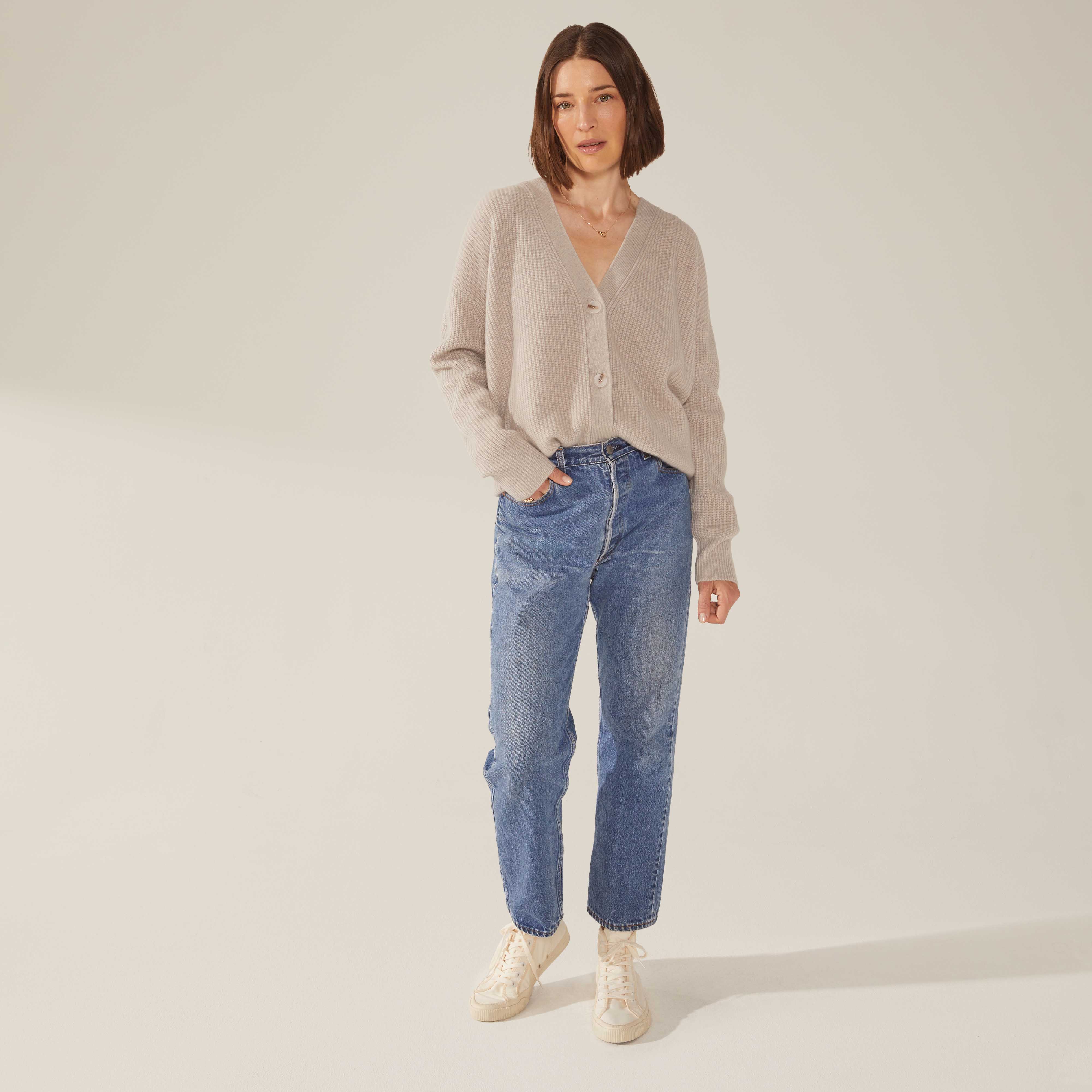 Billie Chunky Boyfriend Cashmere Cardigan - Image 27