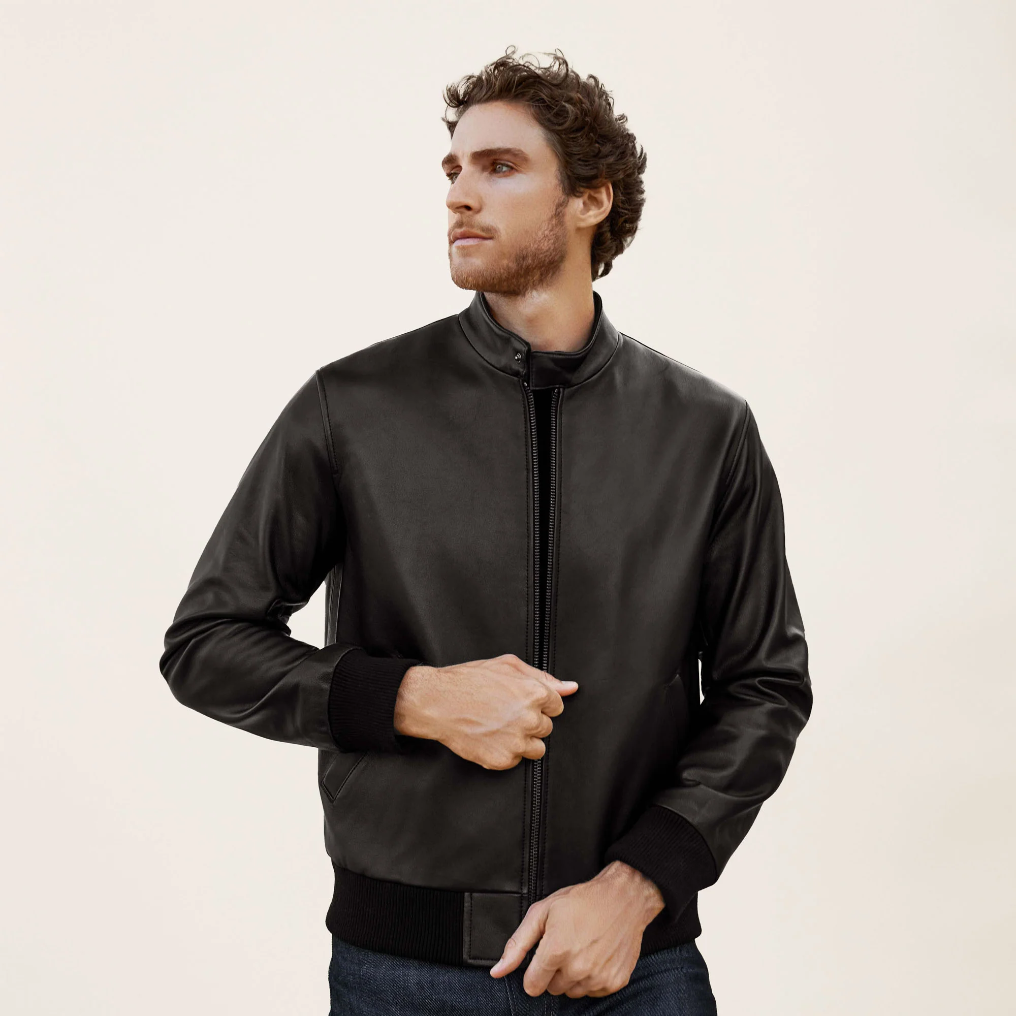 Chase Lambskin Leather Bomber Jacket - Image 9