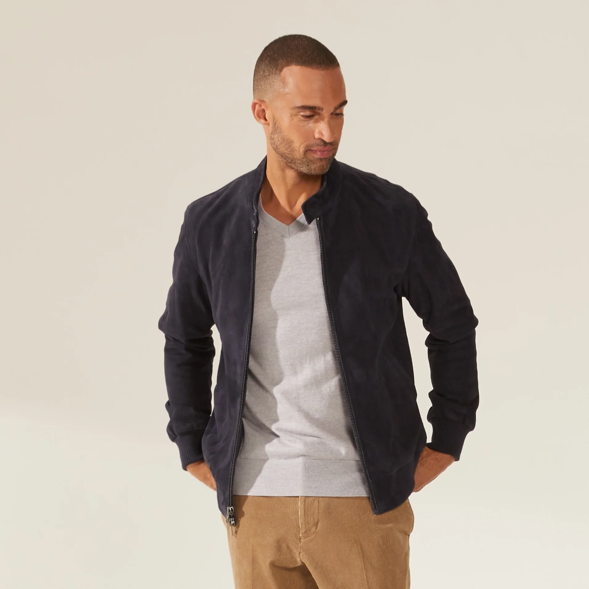Chase Suede Bomber Jacket - Image 17