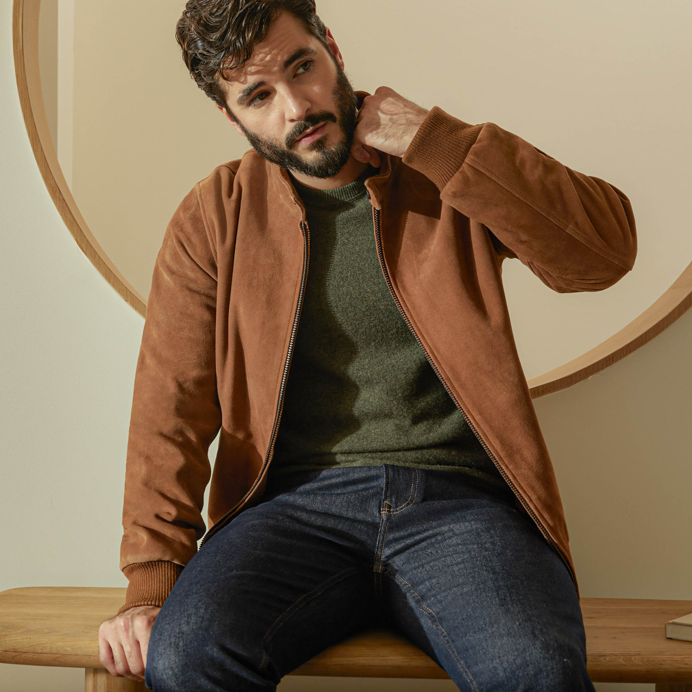 Chase Suede Bomber Jacket - Image 7
