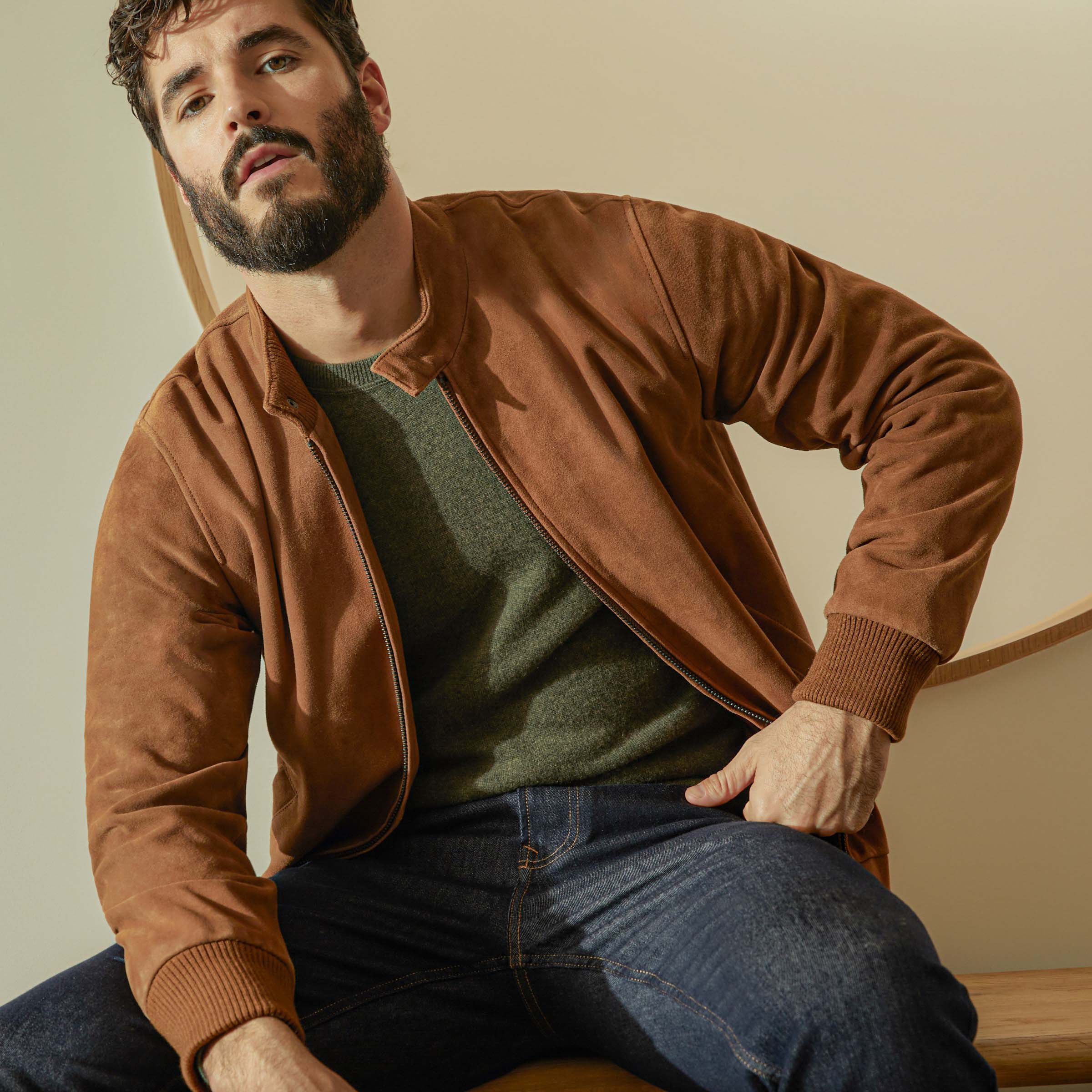 Chase Suede Bomber Jacket - Image 9