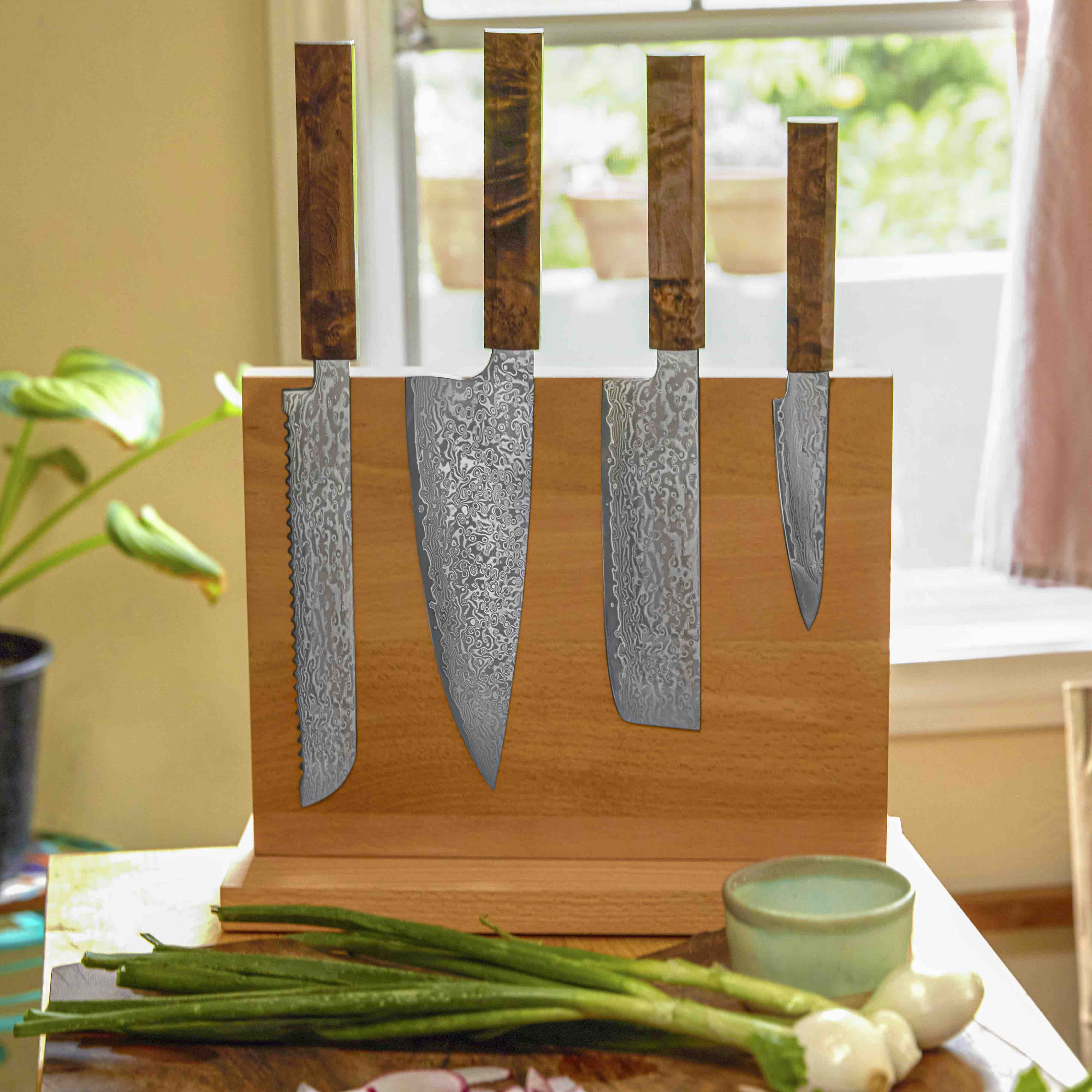European Beech Wood Magnetic Knife Block - Image 8