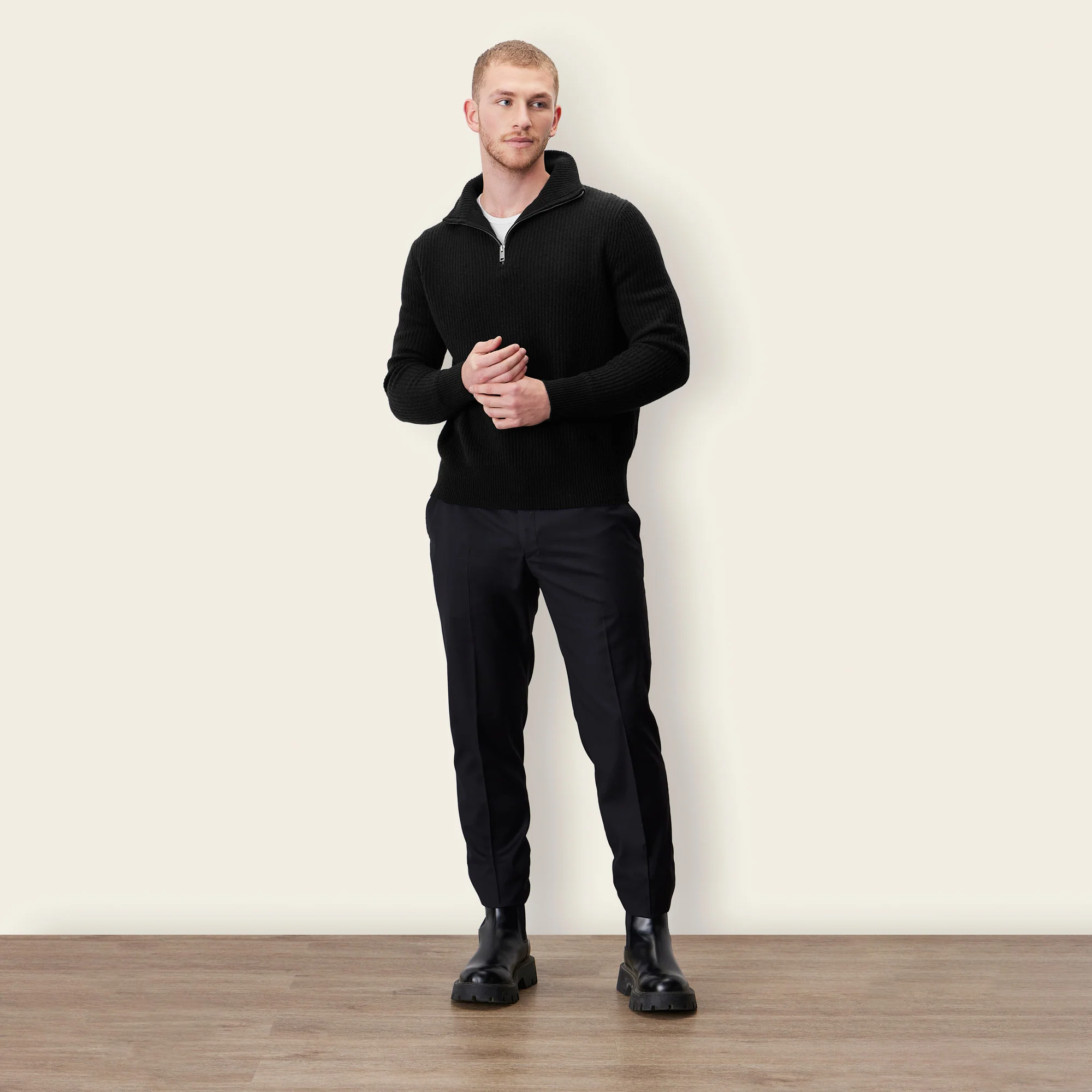 Shane Cashmere Quarter Zip Pullover - Image 3