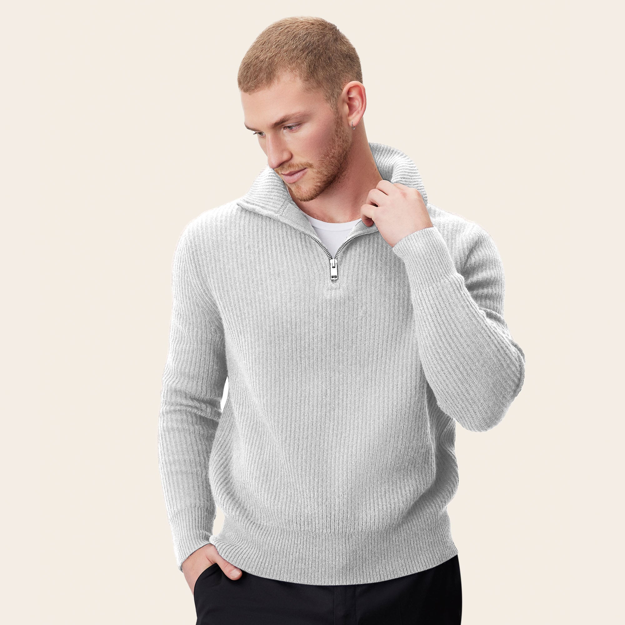 Shane Cashmere Quarter Zip Pullover - Image 9