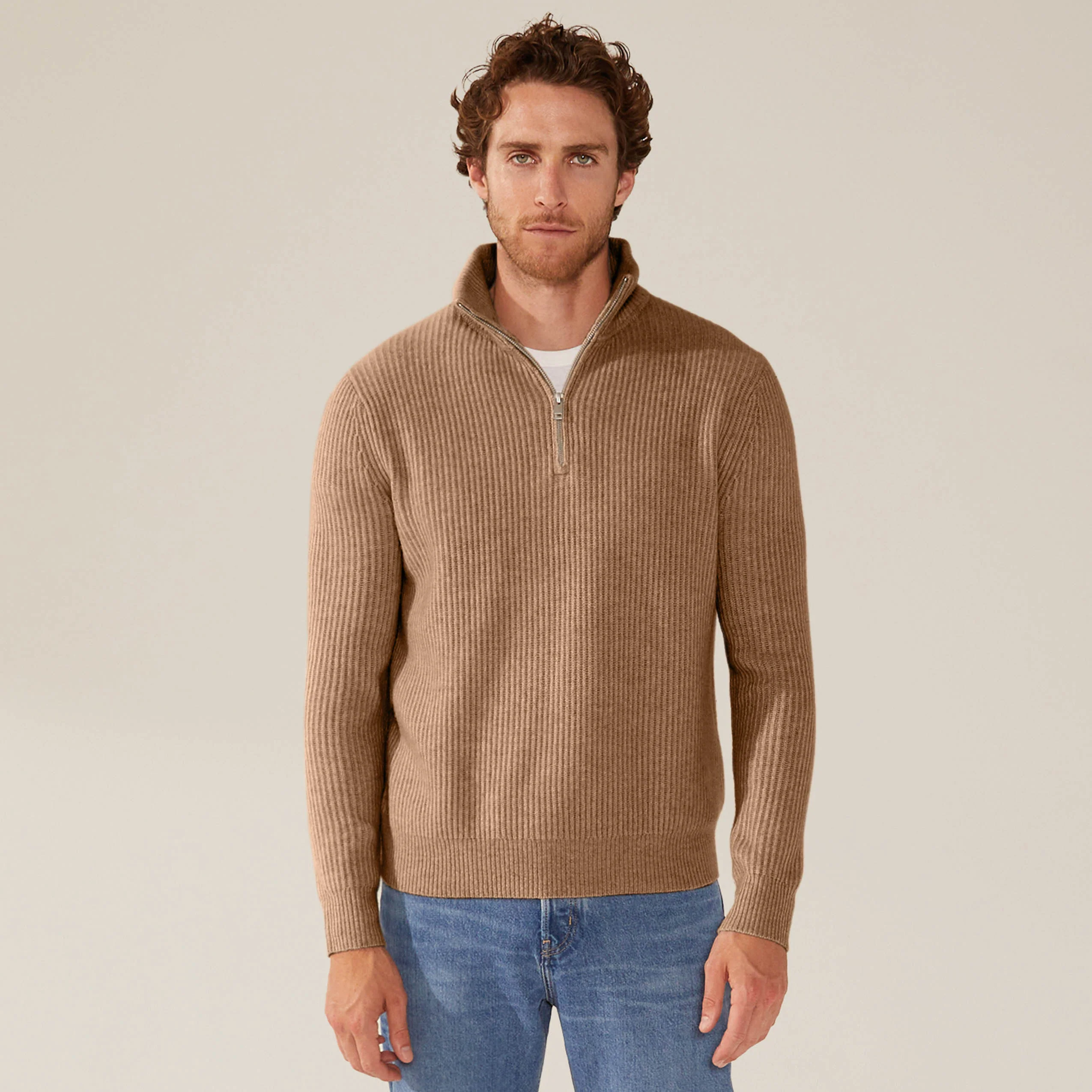 Shane Chunky Cashmere Quarter Zip Pullover - Image 14