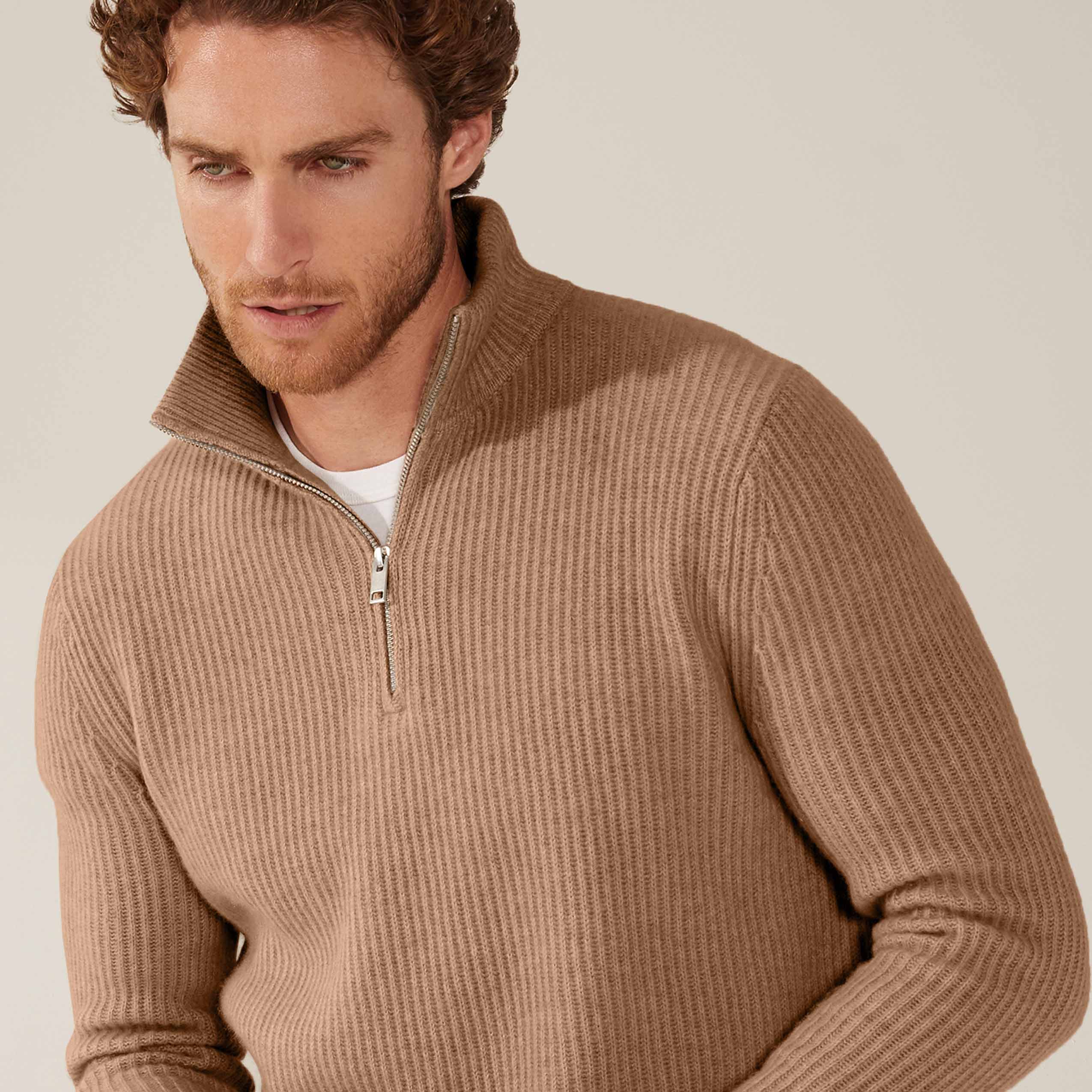 Shane Chunky Cashmere Quarter Zip Pullover - Image 16