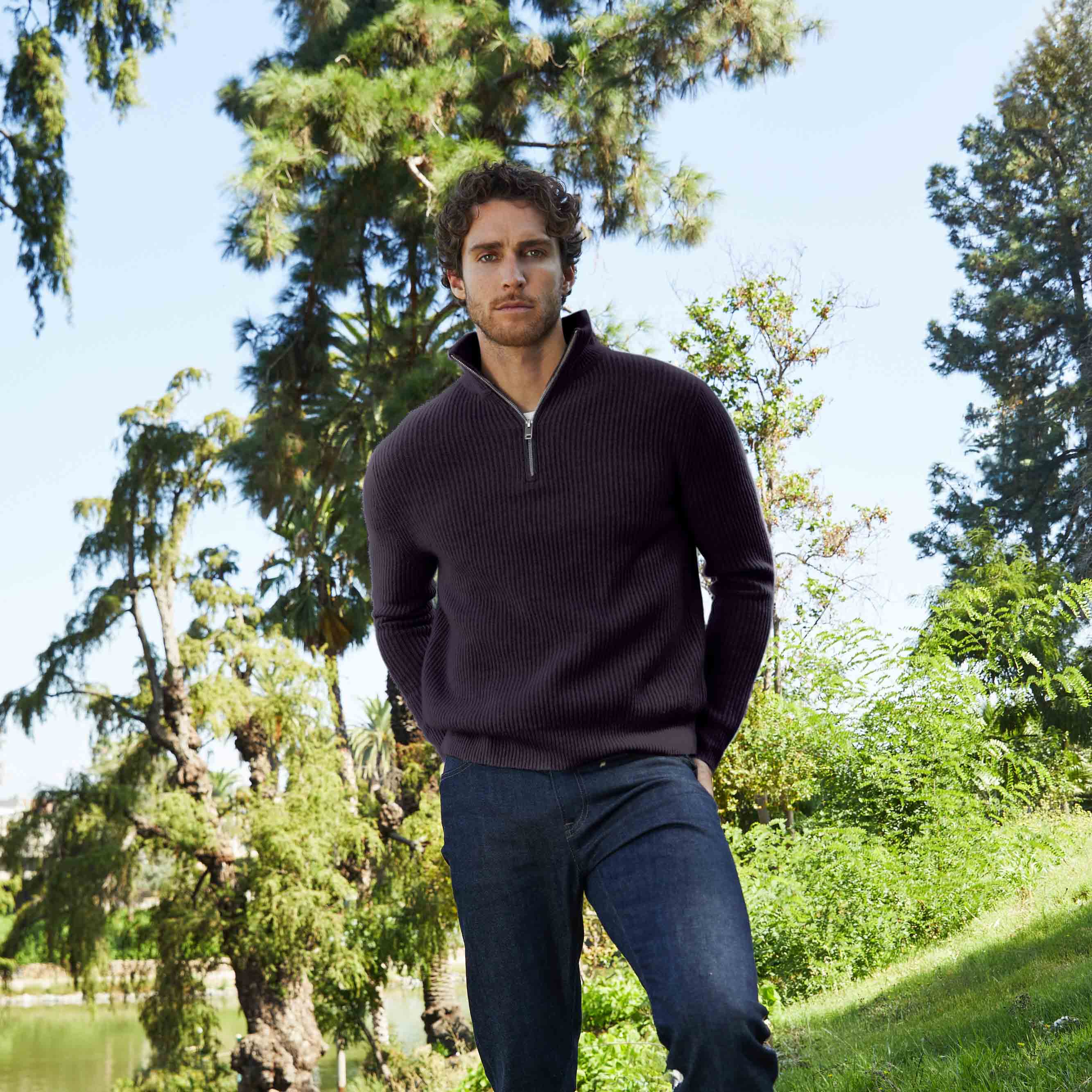Shane Chunky Cashmere Quarter Zip Pullover - Image 5