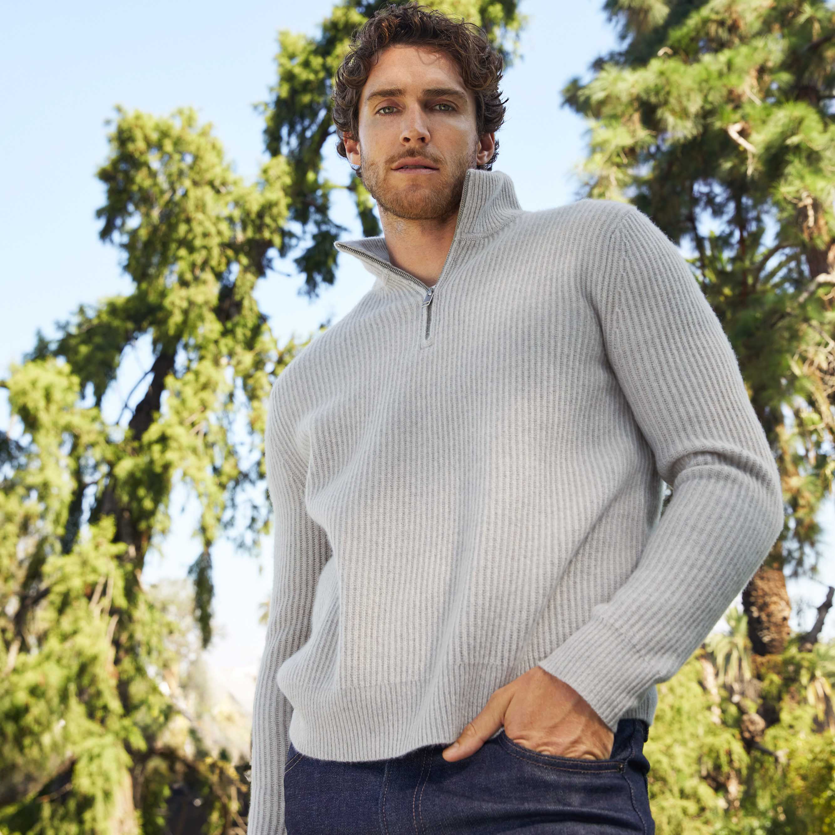 Shane Chunky Cashmere Quarter Zip Pullover - Image 9