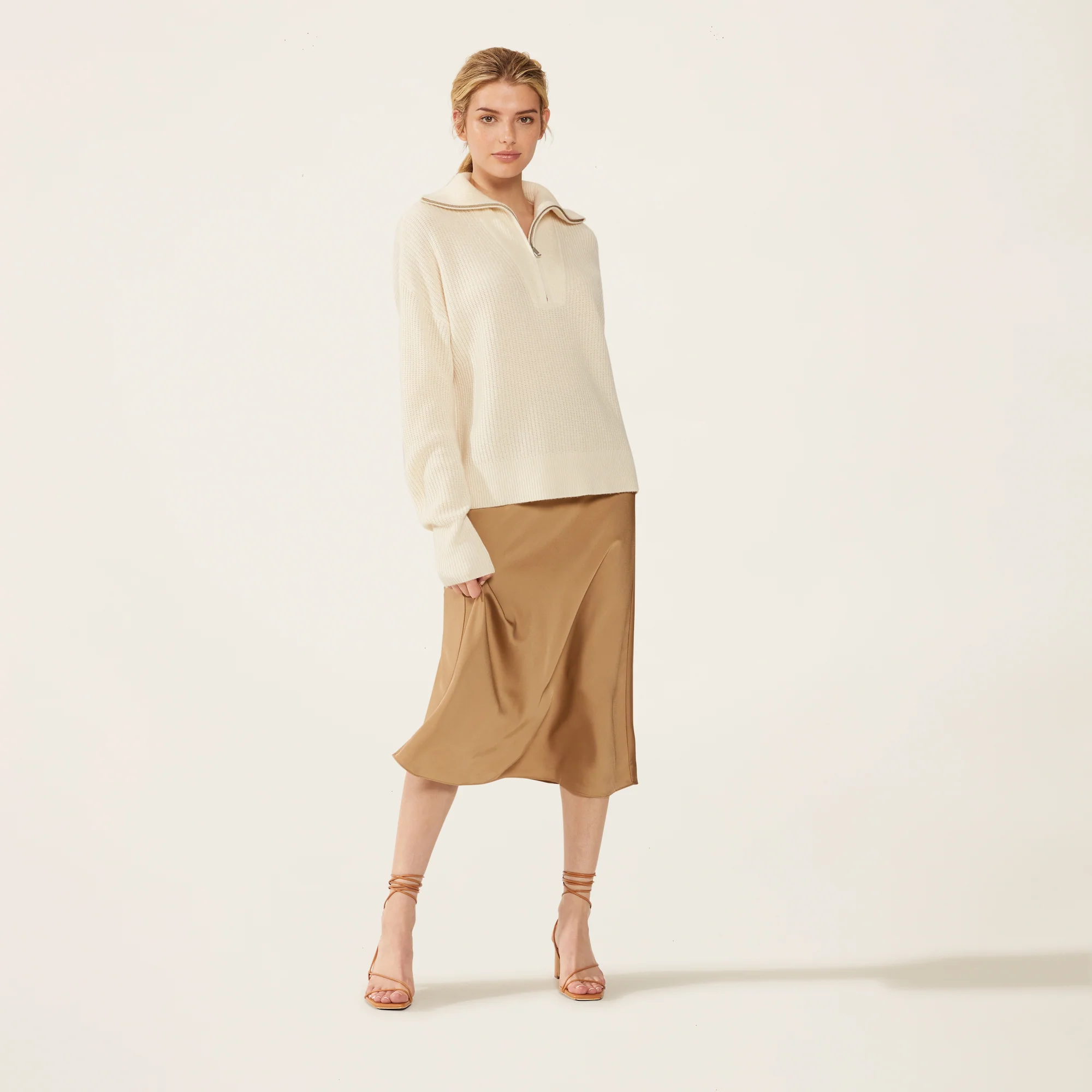 Sophia Chunky Cashmere Quarter Zip Pullover - Image 16