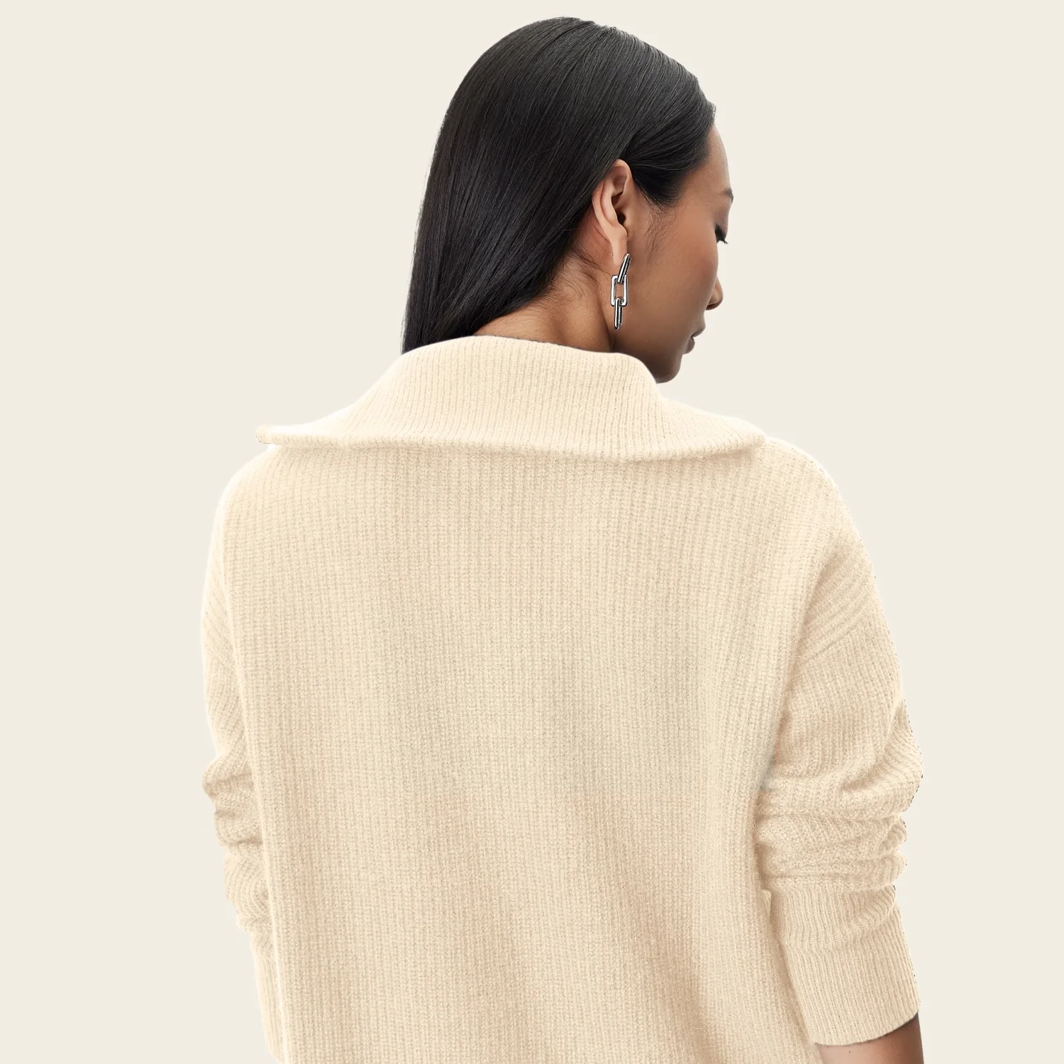 Sophia Chunky Cashmere Quarter Zip Pullover - Image 35