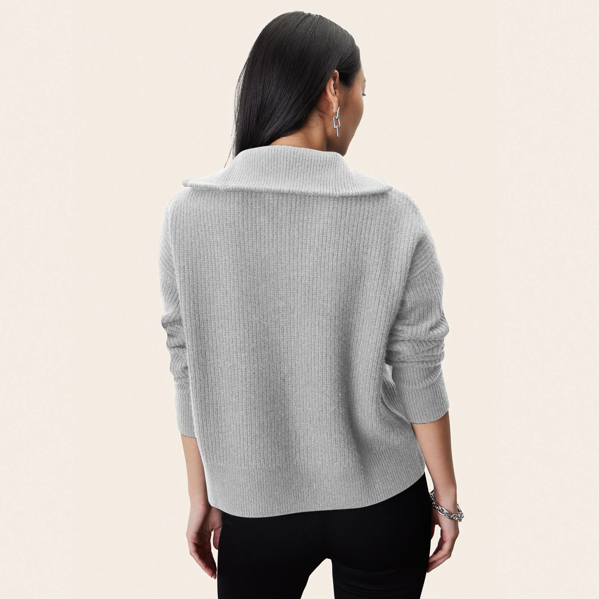 Sophia Chunky Cashmere Quarter Zip Pullover - Image 38
